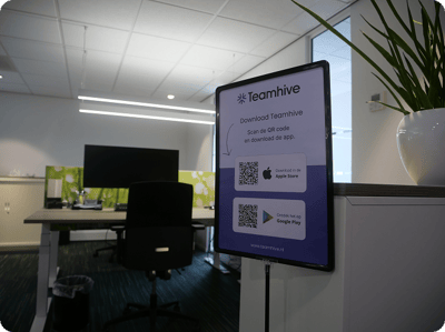 Teamhive poster op locatie